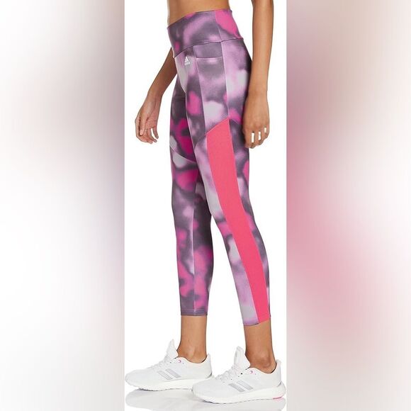 Adidas Aeroready Pink Multi Designed To Move 7/8 Tight Athletic Legging - Picture 1 of 6